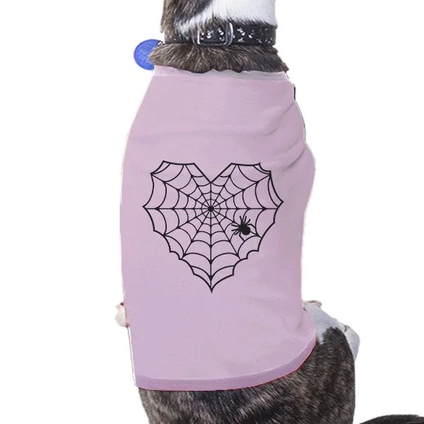 Heart Spider Web Pets Pink Shirt