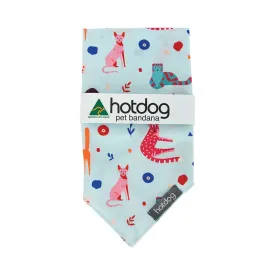 Hot Dog - Bandana - Retro Cat Blue