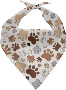 Howilath Cartoon Dog Paw Print Puppy Bandana, Washable Pet Kerchief & Scarf Accessories for Small to Large Dogs & Cats