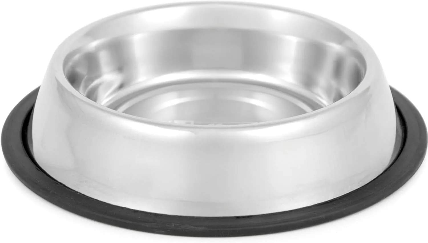 Jeffers No Skid/No Tip Stainless Steel Pet Bowl | 3 Quart | 77070 - Extra - Wide Rubber Base for Dogs & Cats | Durable, Non- Toxic, Rust Resistant & Dishwasher Safe