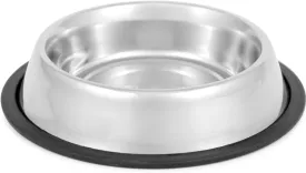Jeffers No Skid/No Tip Stainless Steel Pet Bowl | 3 Quart | 77070 - Extra - Wide Rubber Base for Dogs & Cats | Durable, Non- Toxic, Rust Resistant & Dishwasher Safe