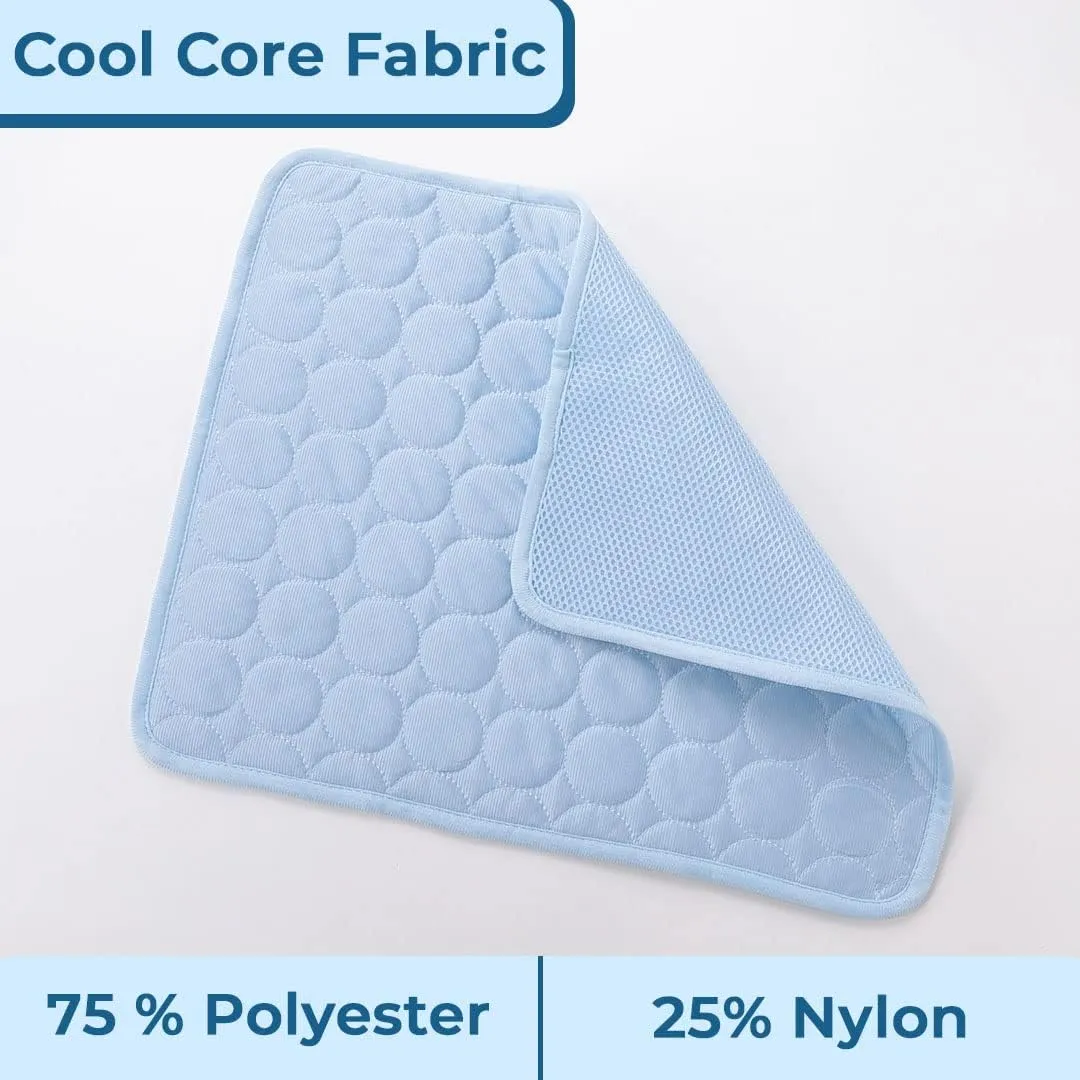 Kuber Industries Rectangular Dog & Cat Bed|Premium Cool Ice Silk Polyester With Bottom Mesh|MultiUtility Self-Cooling Pad For Dog & Cat|Light-weight & Durable Dog Bed|ZQCJ001LB-L|Light Blue(Pack Of 5)