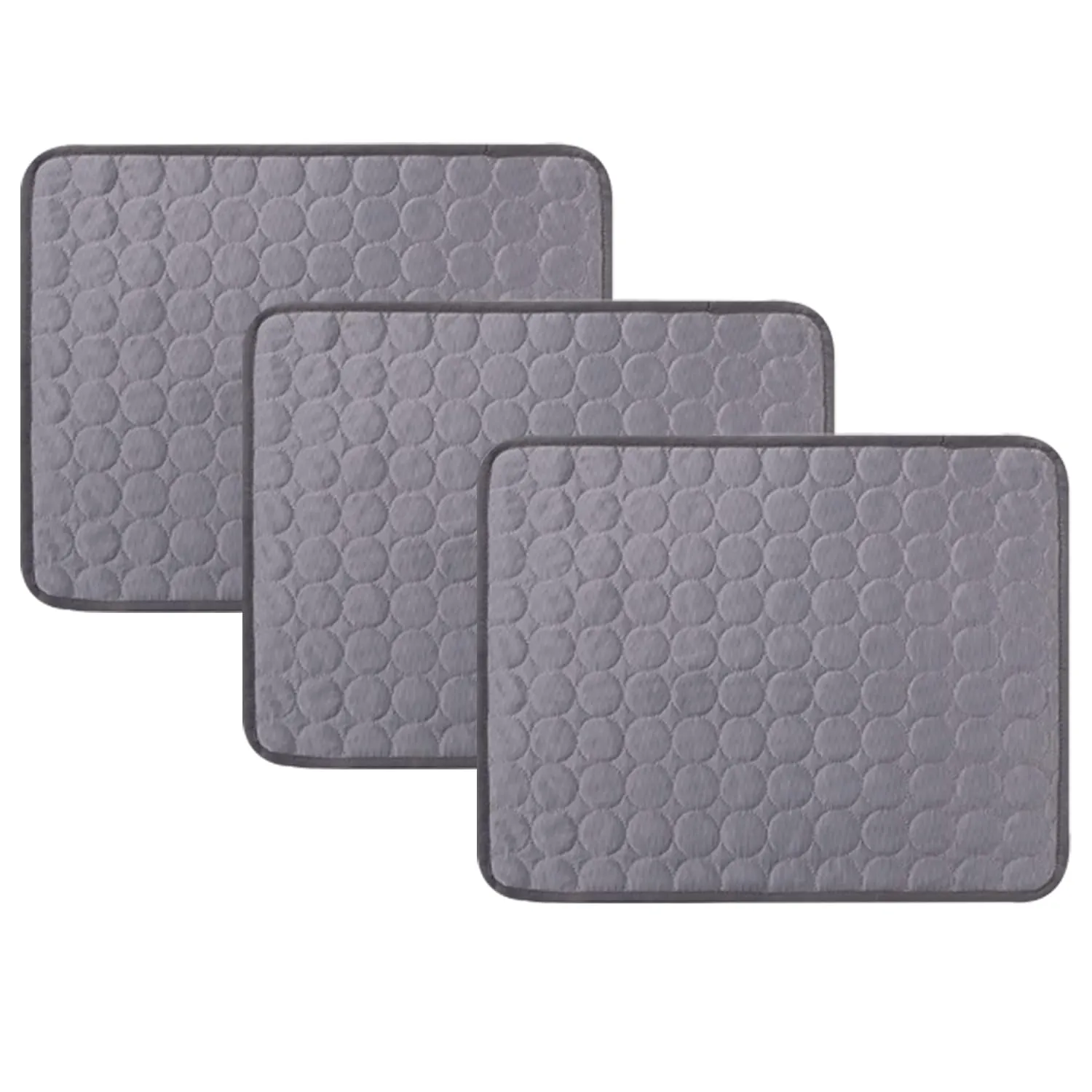 Kuber Industries Rectangular Dog & Cat Bed|Premium Cool Ice Silk with Polyester With Bottom Mesh|Multi-Utility Self-Cooling Pad For Dog & Cat|Light-weight & Durable Dog Bed|ZQCJ001G-XS|Grey(Pack Of 3)