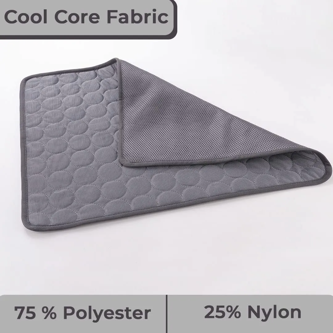 Kuber Industries Rectangular Dog & Cat Bed|Premium Cool Ice Silk with Polyester With Bottom Mesh|Multi-Utility Self-Cooling Pad For Dog & Cat|Light-weight & Durable Dog Bed|ZQCJ001G-XS|Grey(Pack Of 5)