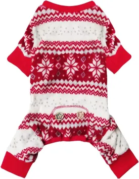 KYEESE Dog Pajamas Christmas Pet Pjs Dog Clothes for Small Dogs Snowflake Holiday Pet Sweater Dogs Onesie Cat Pajamas Pets Christmas Outfit