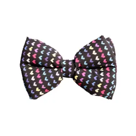 Lana Paws Little Hearts Adjustable Dog Bowtie, Black