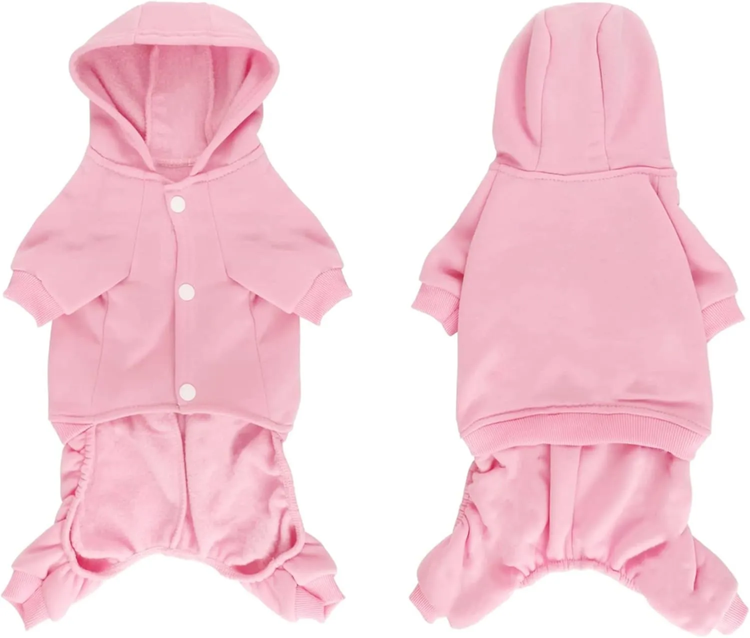 LifeWheel Hoodie, Pet Jumpsuit Fleece Sweatshirt Buttons, Clothes, LifeWheel Cold Weather Coats, Pajamas, Winter Warm Cotton Puppy Hoodie 4 Legs Small Medium Large Dogs Cats Boy Girl Black   Pink
