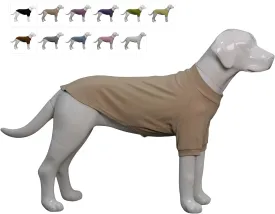 Lovelonglong Ribbed Dog T-Shirt Cotton Knitted Dog Sweaters for All Season Pet T-Shirts for Large Medium Small Dogs Beige 3XL