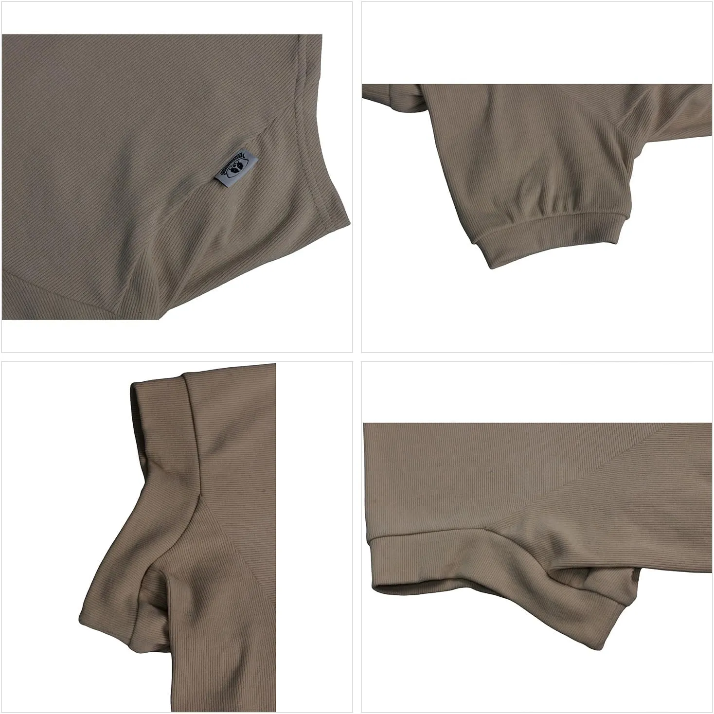 Lovelonglong Ribbed Dog T-Shirt Cotton Knitted Dog Sweaters for All Season Pet T-Shirts for Large Medium Small Dogs Beige 3XL