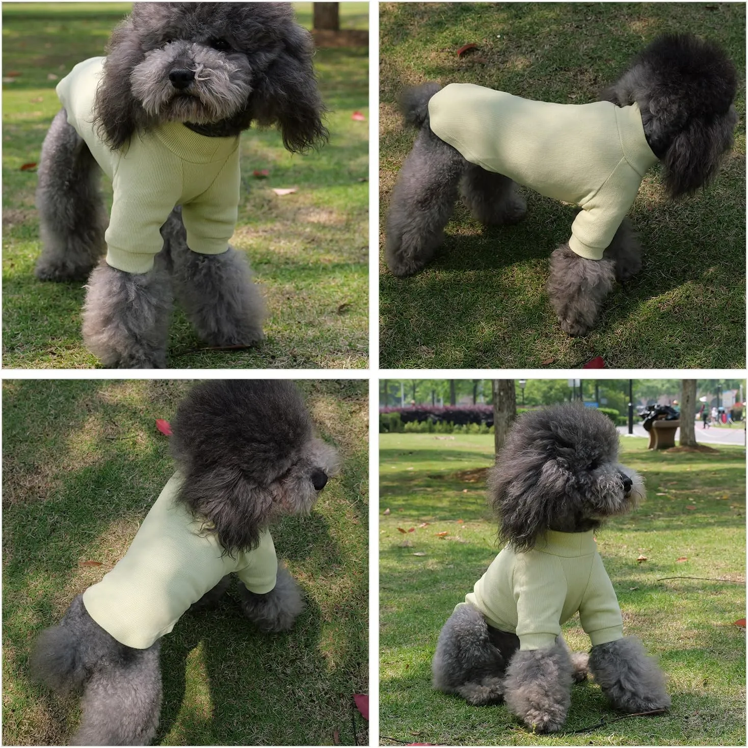 Lovelonglong Ribbed Dog T-Shirt Cotton Knitted Dog Sweaters for All Season Pet T-Shirts for Large Medium Small Dogs Chartreuse 3XL