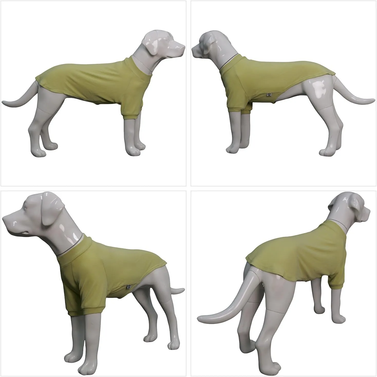 Lovelonglong Ribbed Dog T-Shirt Cotton Knitted Dog Sweaters for All Season Pet T-Shirts for Large Medium Small Dogs Chartreuse 3XL