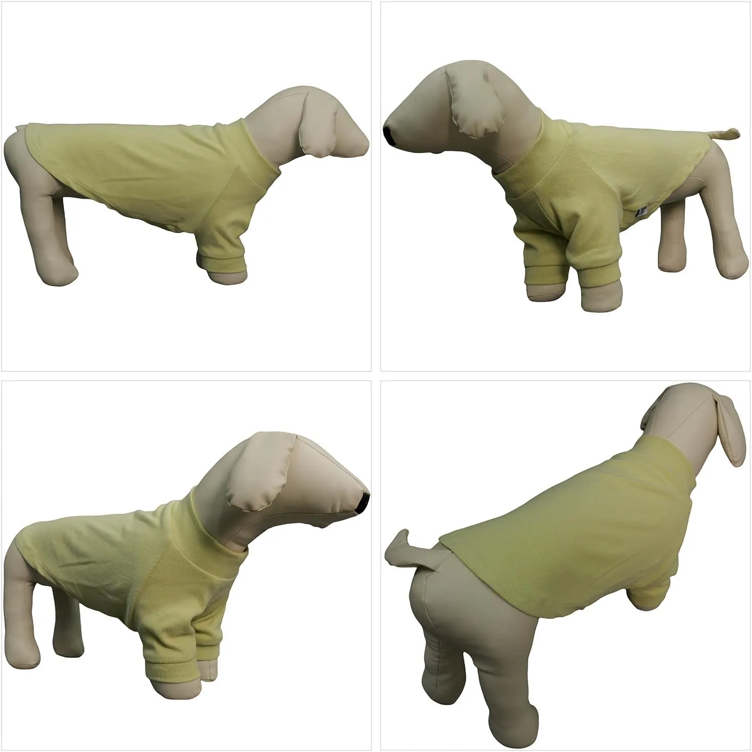 Lovelonglong Ribbed Dog T-Shirt Cotton Knitted Dog Sweaters for All Season Pet T-Shirts for Large Medium Small Dogs Chartreuse 3XL