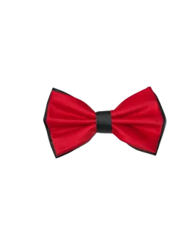 Men's Red and Black Satin Bowtie with hanky
