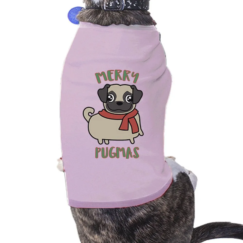 Merry Pugmas Pug Pets Pink Shirt