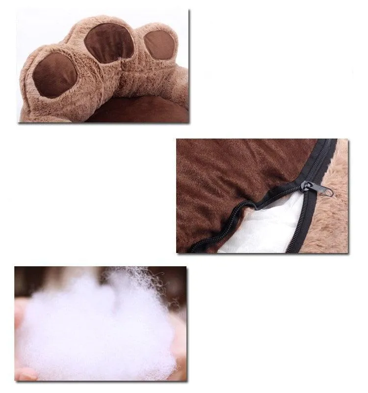 Paw Shape Pet Bed -  Soft Fleece - Plush Lounger
