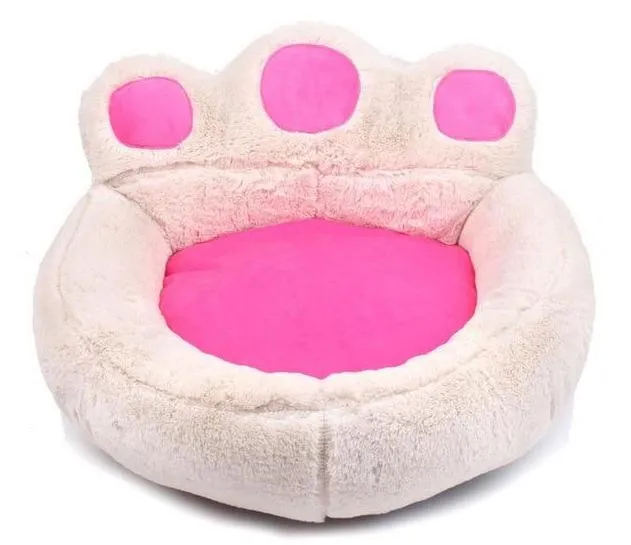 Paw Shape Pet Bed -  Soft Fleece - Plush Lounger