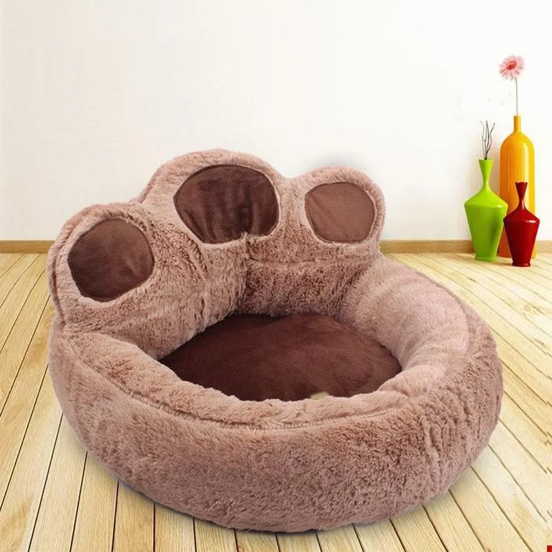 Paw Shape Pet Bed -  Soft Fleece - Plush Lounger