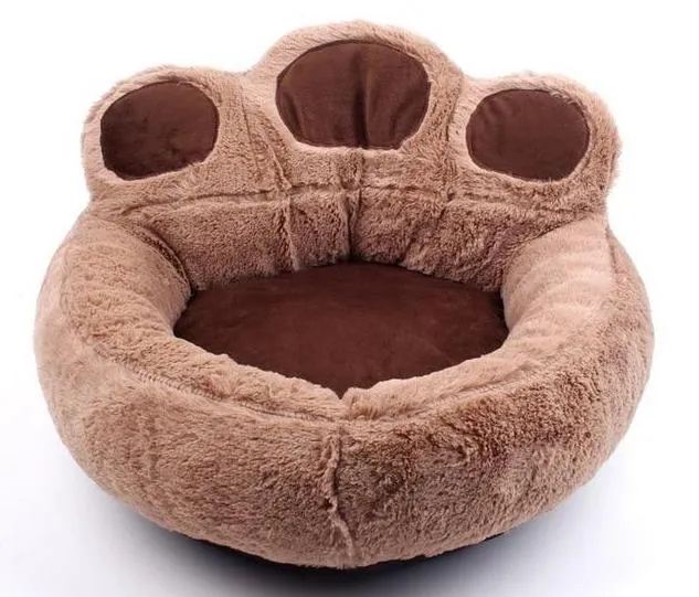 Paw Shape Pet Bed -  Soft Fleece - Plush Lounger
