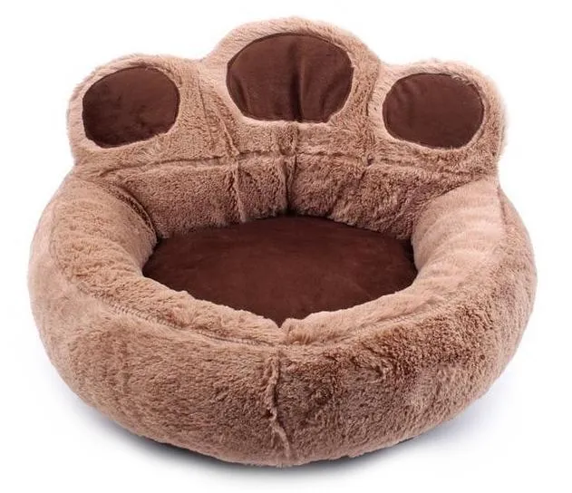 Paw Shape Pet Bed -  Soft Fleece - Plush Lounger