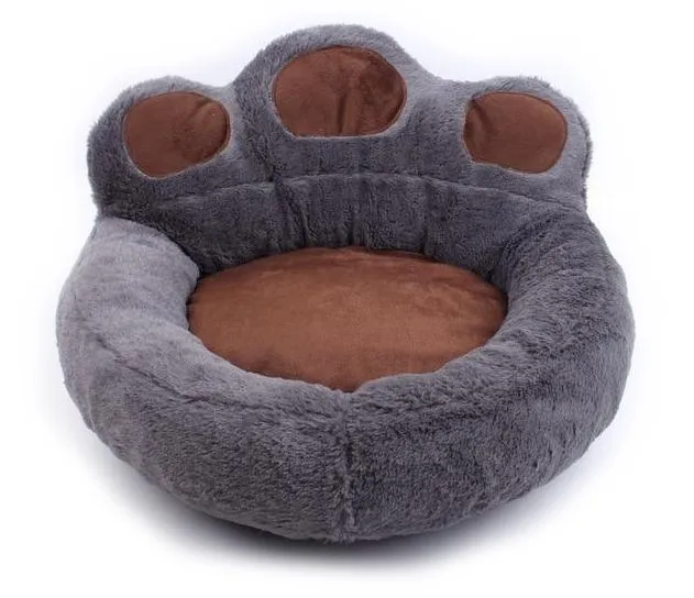 Paw Shape Pet Bed -  Soft Fleece - Plush Lounger