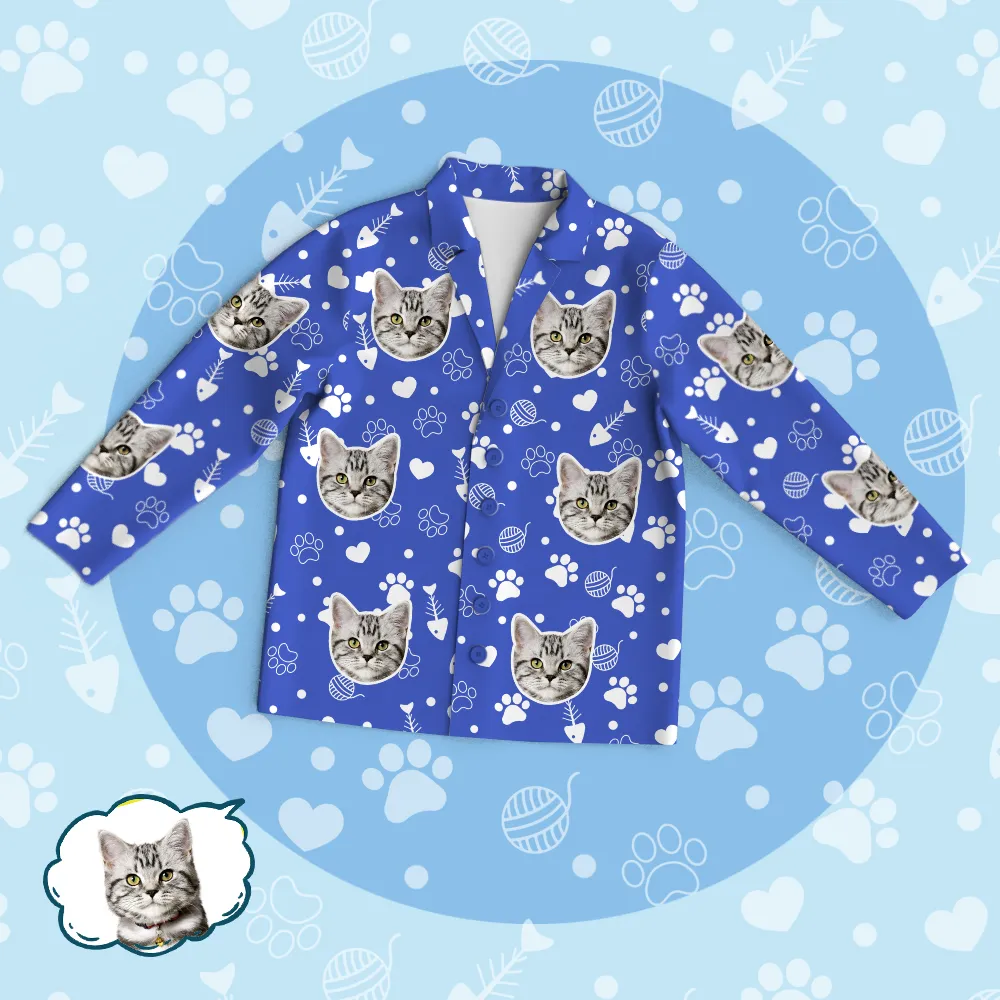 Personalized Pet Photo Pajama Tops/Pants - Lovely Cat Face