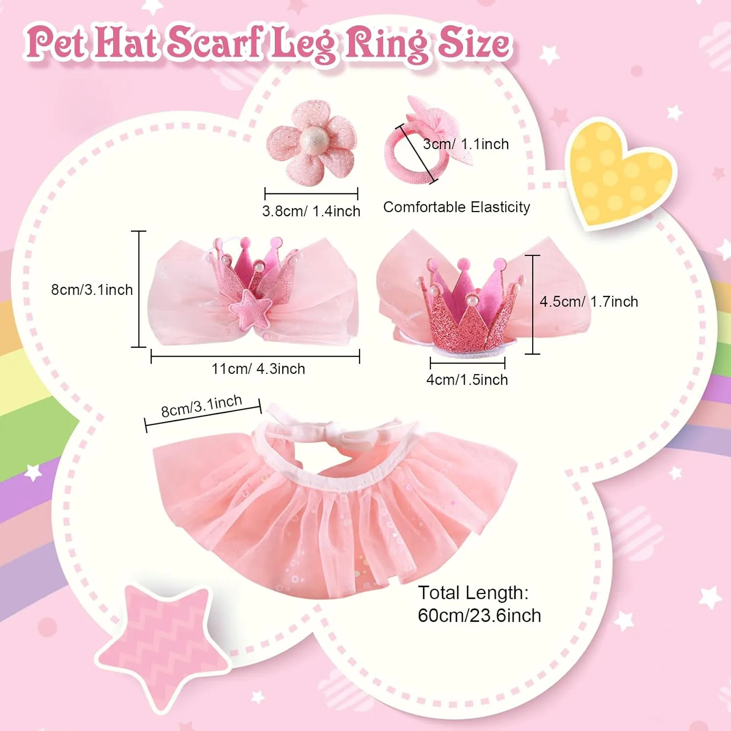 Pet Birthday Hat Scarf Set Puppy Princess Costumes Dog Glitter Bowties Hat Sequin Bandana Cute Lace Cat Outfit Flower Dog Leg Ring Pet Party Supplies