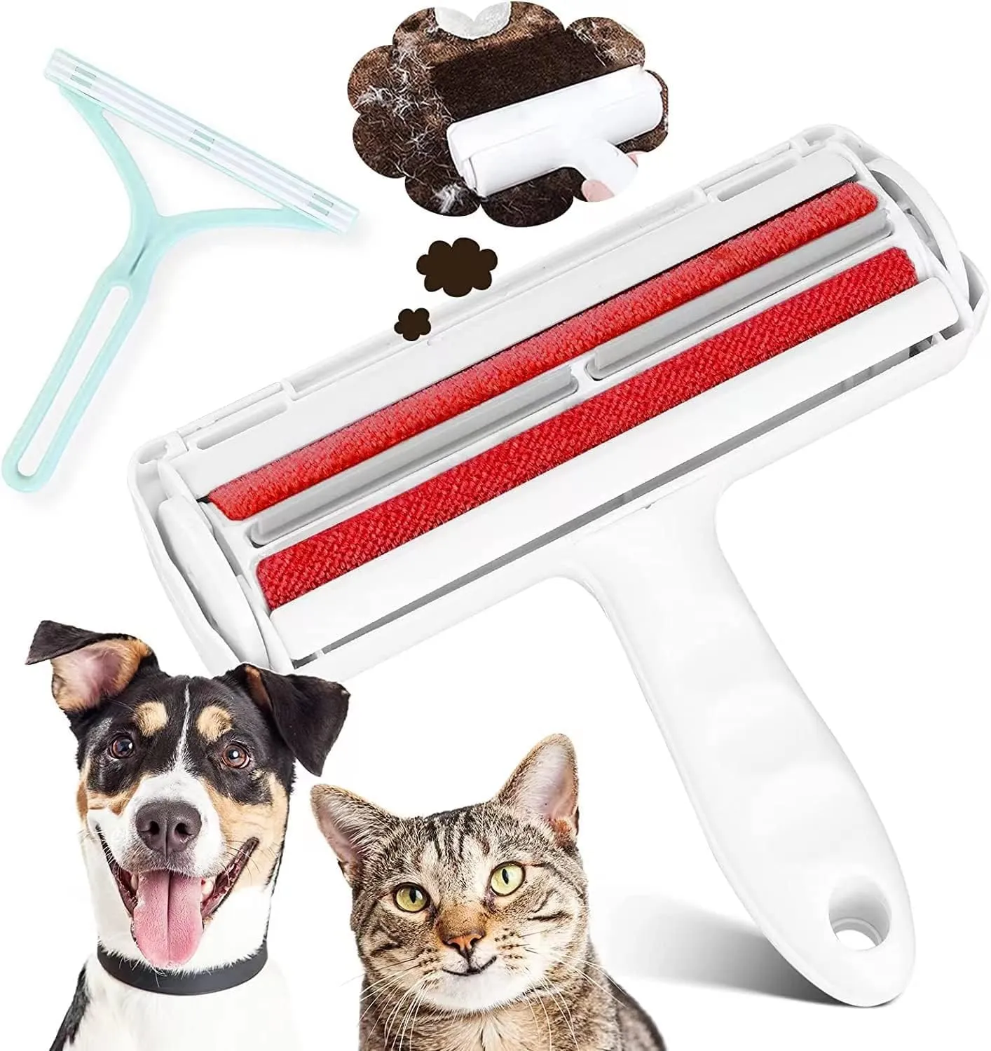 Pet Hair Remover for Couch, Reusable Dog/Cat Hair Remover/Roller, Multi-Surface Lint Roller & Animal Fur Removal Tool, Reusable Lint Rollers - Perfect for Couch, Carpet, Bedding and Car Seats