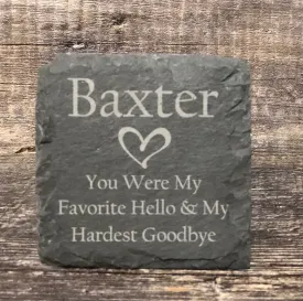 Pet Memorial Stone Pet Remembrance Memory Stone Dog Loss Gift Slate Memorial Plaque Grave Marker Personalize Custom Engraved Dog Name Plaque
