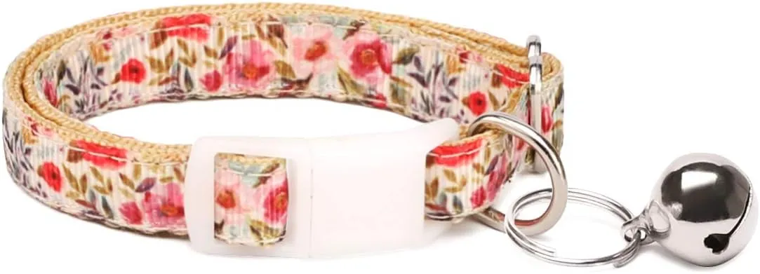 Pet Supplies, (Summer Blooms) Cat Collar, Dog Collar, Cat Leash, Dog Leash, Small Dog Collar, Medium Dog Collar, Large Dog Collar (Pet Collar, XS)