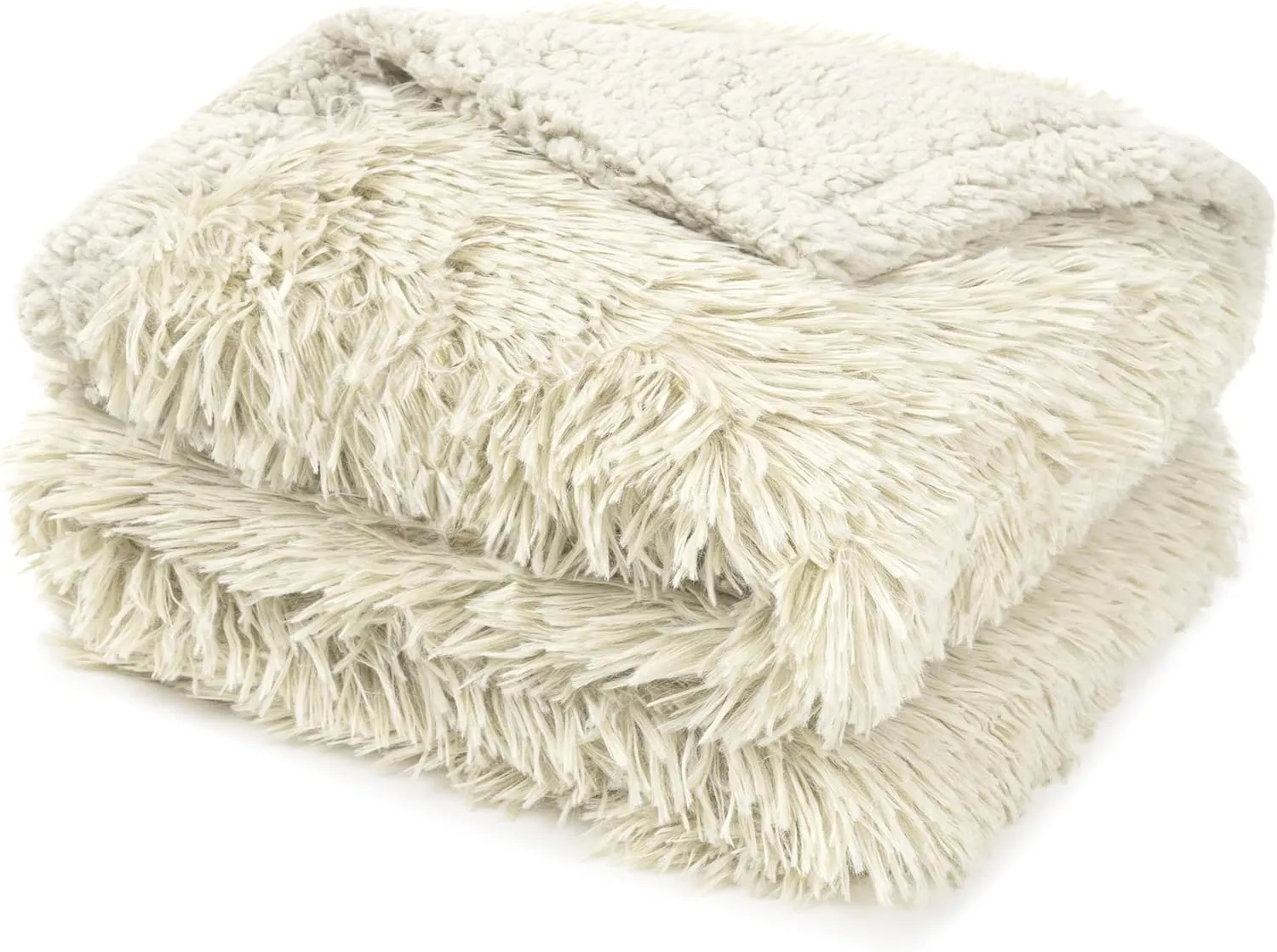 PetAmi Waterproof Dog Blanket for Large Dog, Queen Size Calming Pet Blanket Couch Cover Protector, Sherpa Faux Fur Cat Throw for Sofa Furniture Bed, Soft Fluffy XL, 90x90 Cream Beige