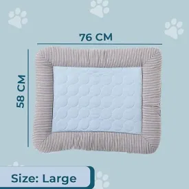 Petvit Rectangular Dog & Cat Bed|Yarn Dyed Oxford Cloth|Nylon and Polyester with Cotton Filling|Self-Cooling Bed for Dog & Cat|Small Light-Weight & Durable Dog Bed|ZQCJ005B-L|Blue