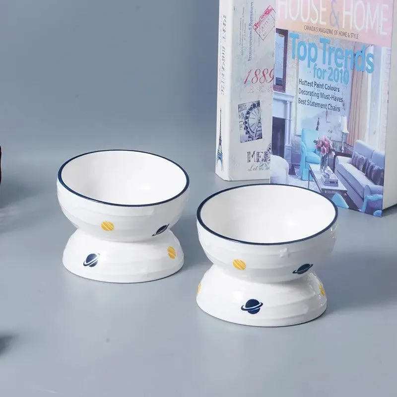 Planet Series Elevated Ceramic Pet Bowl