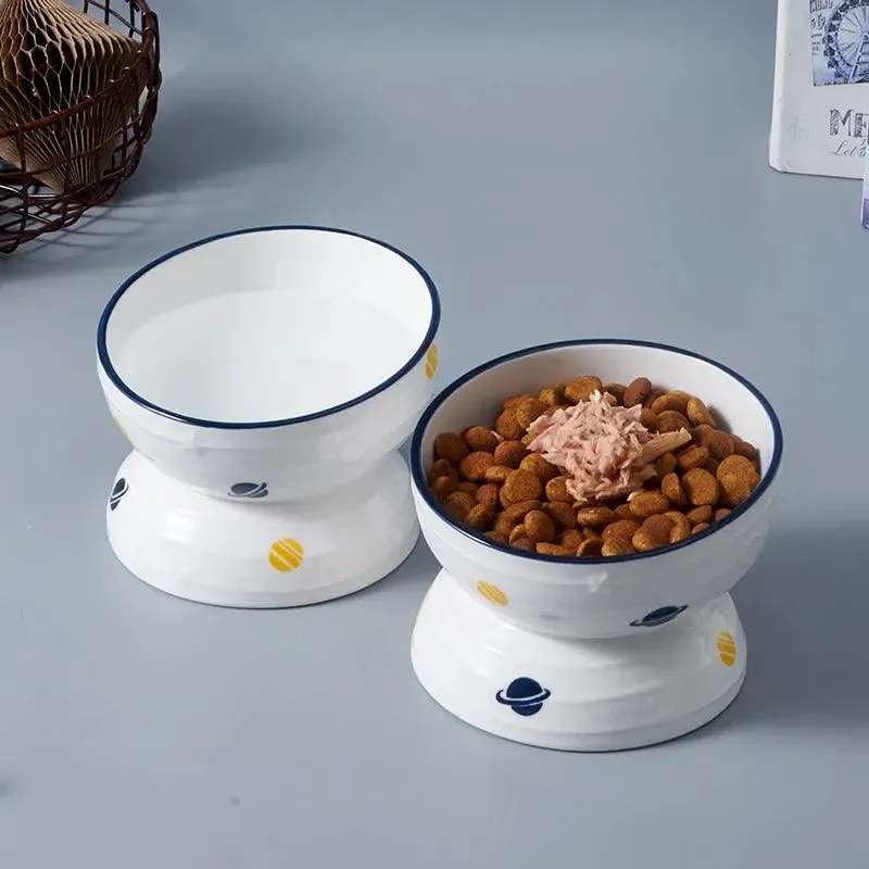 Planet Series Elevated Ceramic Pet Bowl