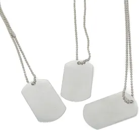 Podzly 24 Piece Military Dog Tags - Silver Metal Necklaces with 2" Tag with 24" Chain - Breakaway Features - Perfect for Army-Themed Birthday Parties, Costumes & Favors