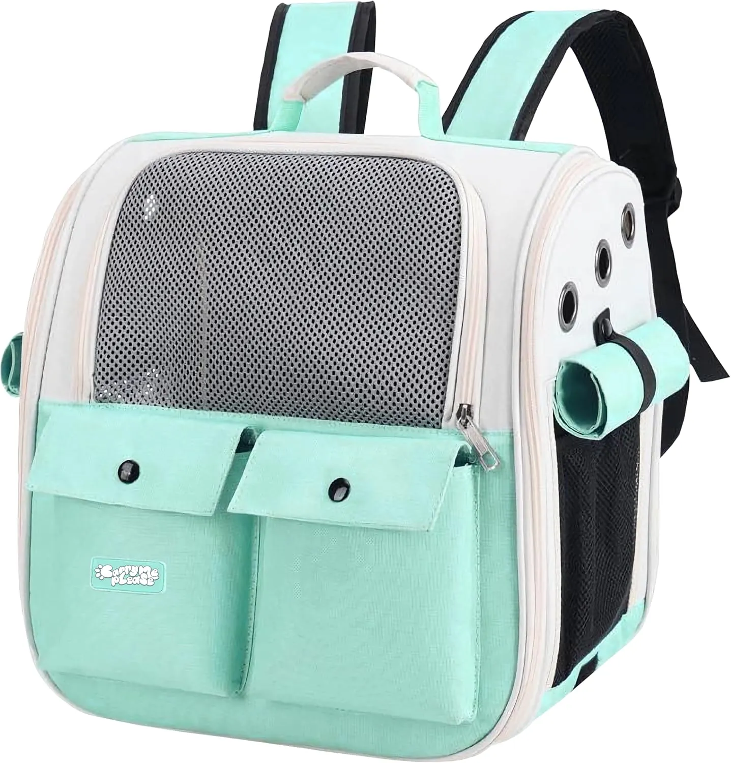 Portable Cat Carrier Backpack  Soft-Sided Travel Pet Backpack for Cats & Small Dogs, Breathable & Comfortable Bag Pet Carrier for Kittens & Puppies, Airline Friendly Pet Travel Carrier (Turquoise)