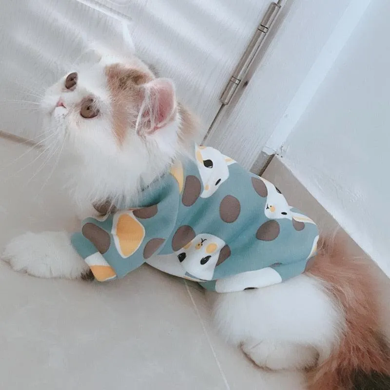 Rabbit Print Pet Cat Costume