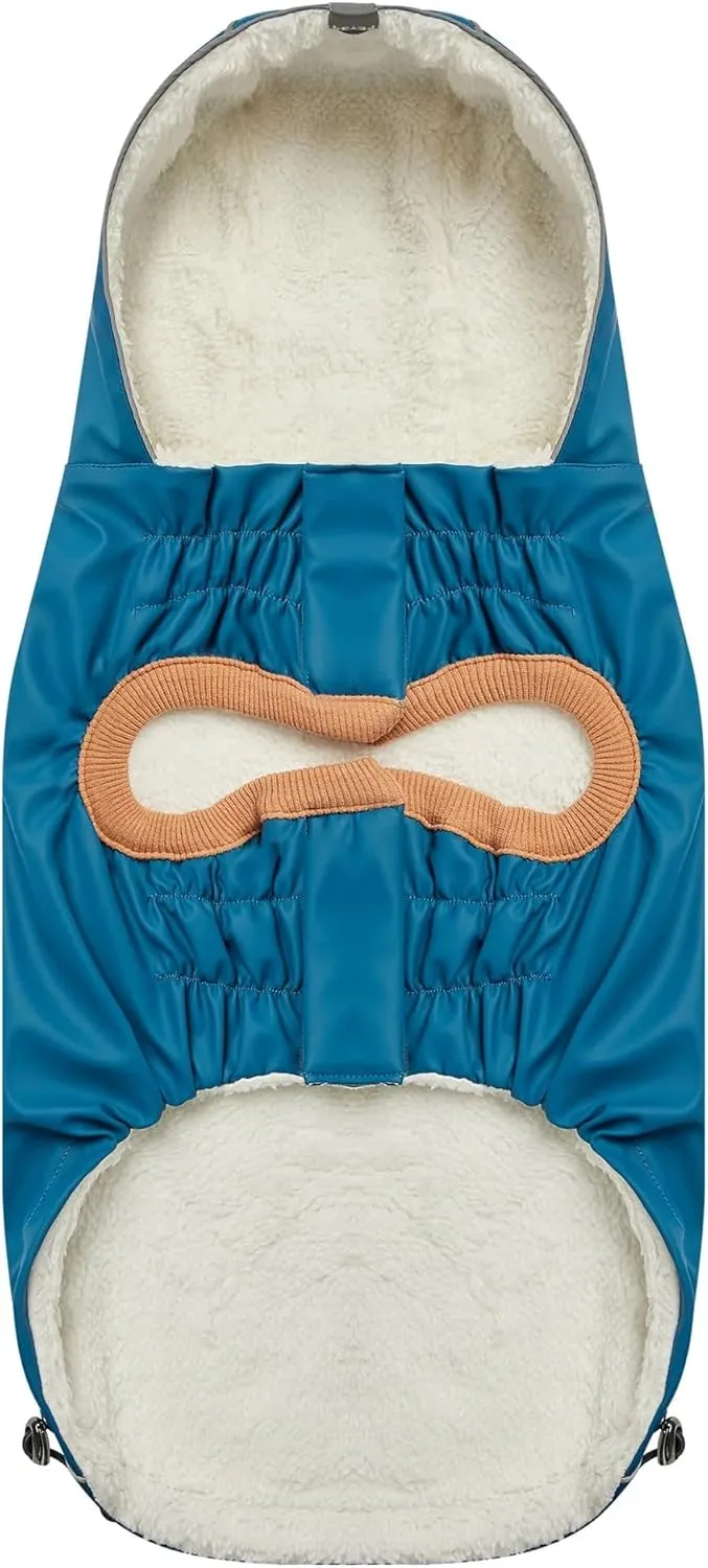 Raincoat for Dogs | Insulated & Reflective Waterproof Dog Rain Coat Jacket with Adjustable Hood, Neck, Chest | Comfortable & Easy-On Dog Rain Coats for Pets - Dark Blue - Large