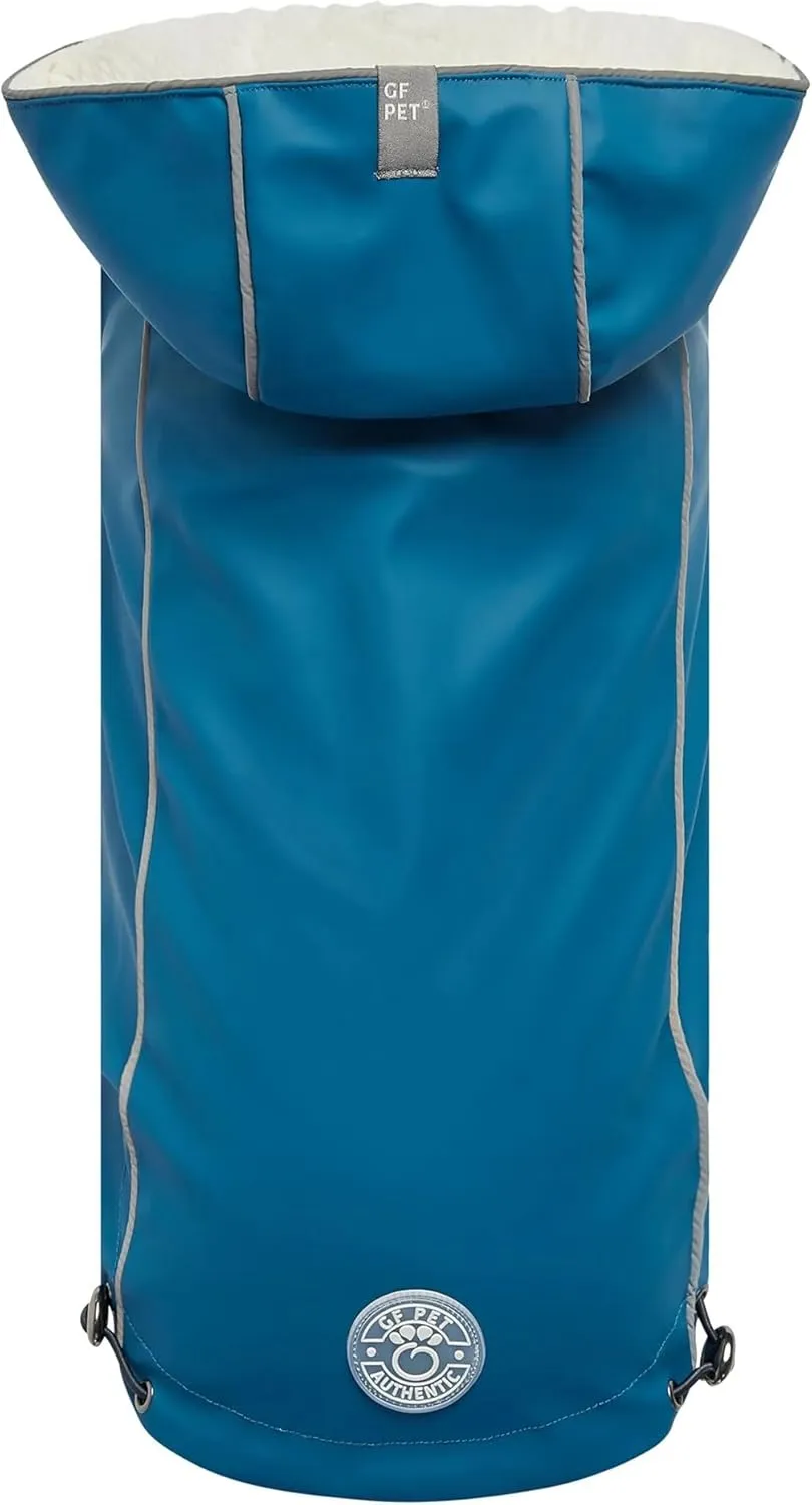 Raincoat for Dogs | Insulated & Reflective Waterproof Dog Rain Coat Jacket with Adjustable Hood, Neck, Chest | Comfortable & Easy-On Dog Rain Coats for Pets - Dark Blue - Large