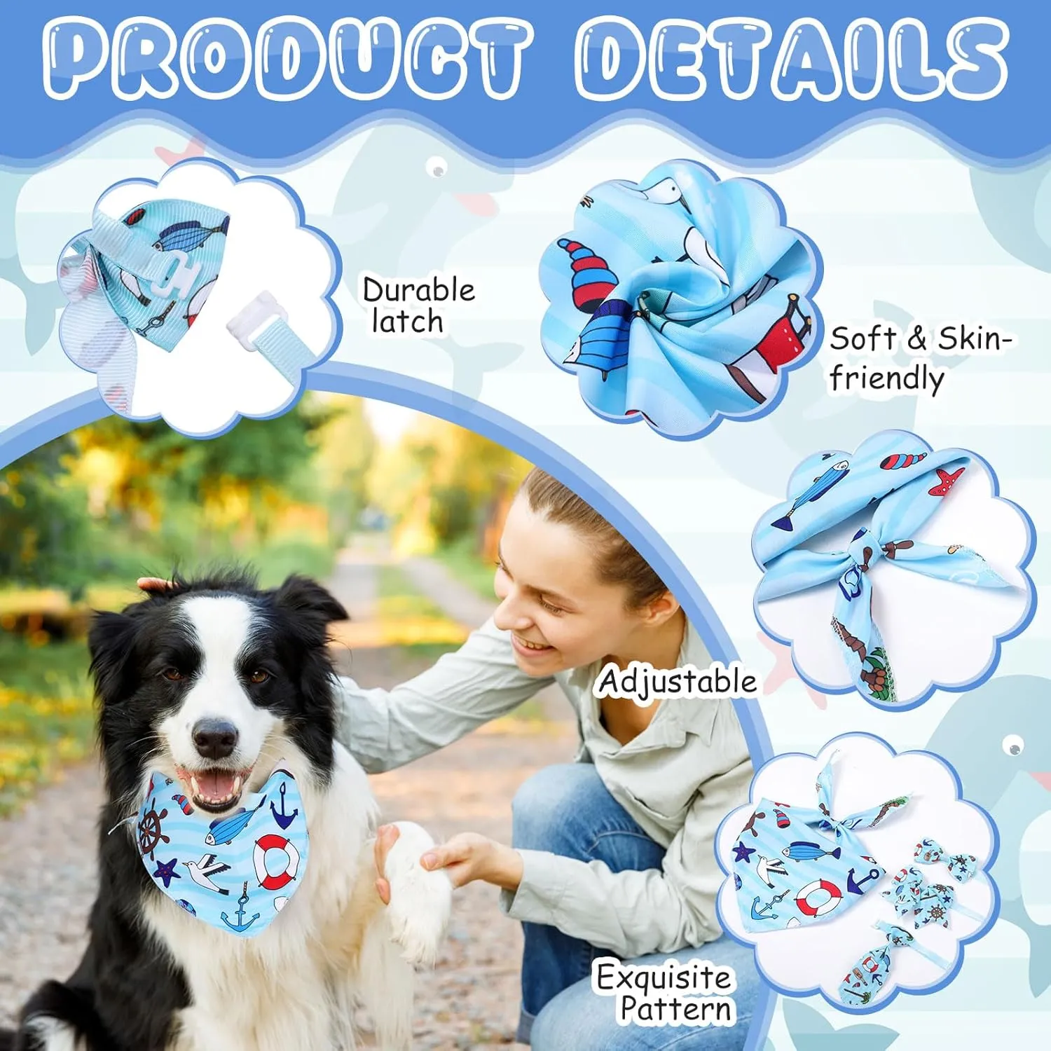 Reginary 120 Pcs Ocean Animals Dog Bandanas Bulk Dog Bows Set Bow Ties Cat Scarf Colorful Washable Triangle Pet Kerchief Cute Bib for Summer Small Medium Large Pets Grooming Accessories Costume
