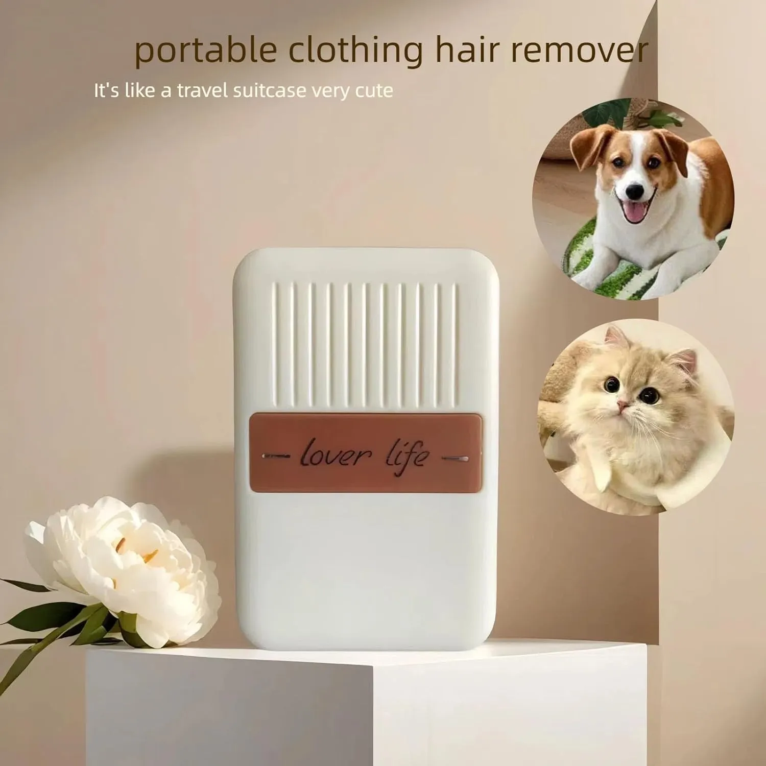 Reusable Mini Lint Roller Washable Pet Hair Remover Portable Sticky Lint Rollers Travel Household Remover for Clothes Hair Dust Fuzz Compact 1.9''1''2.9''(White)