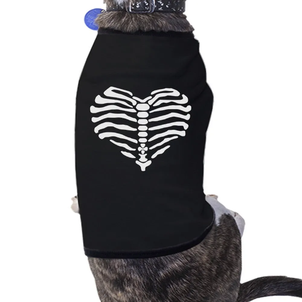 Skeleton Heart Pets Black Shirt