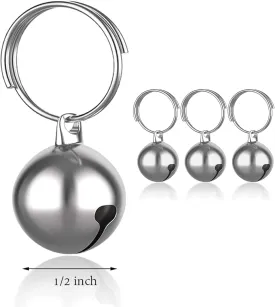 SKYPIA 3 Pack Pet Bells for Dog Cat Collar Charm Pet Pendant Accessories Stainless Steel Anti-Lost Training Bells for Collars Pet Pendant Accessories 1/2-Inch Silver