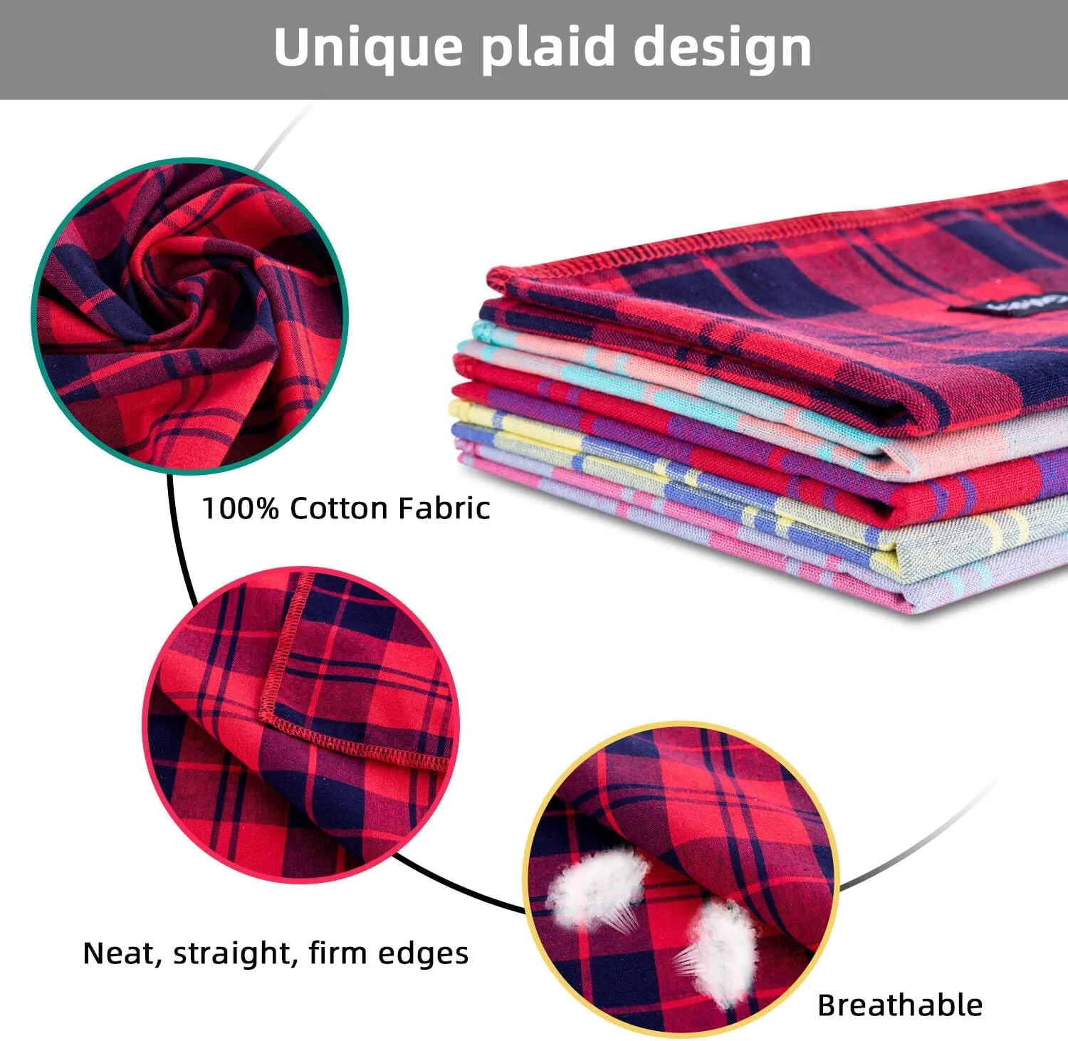 Spring Dog Bandana Small-Dog Scarf Vibrant Color Pink Green Plaid Printing Adjustable Bib Handkerchief Accessories for Small Dogs Cats (S)