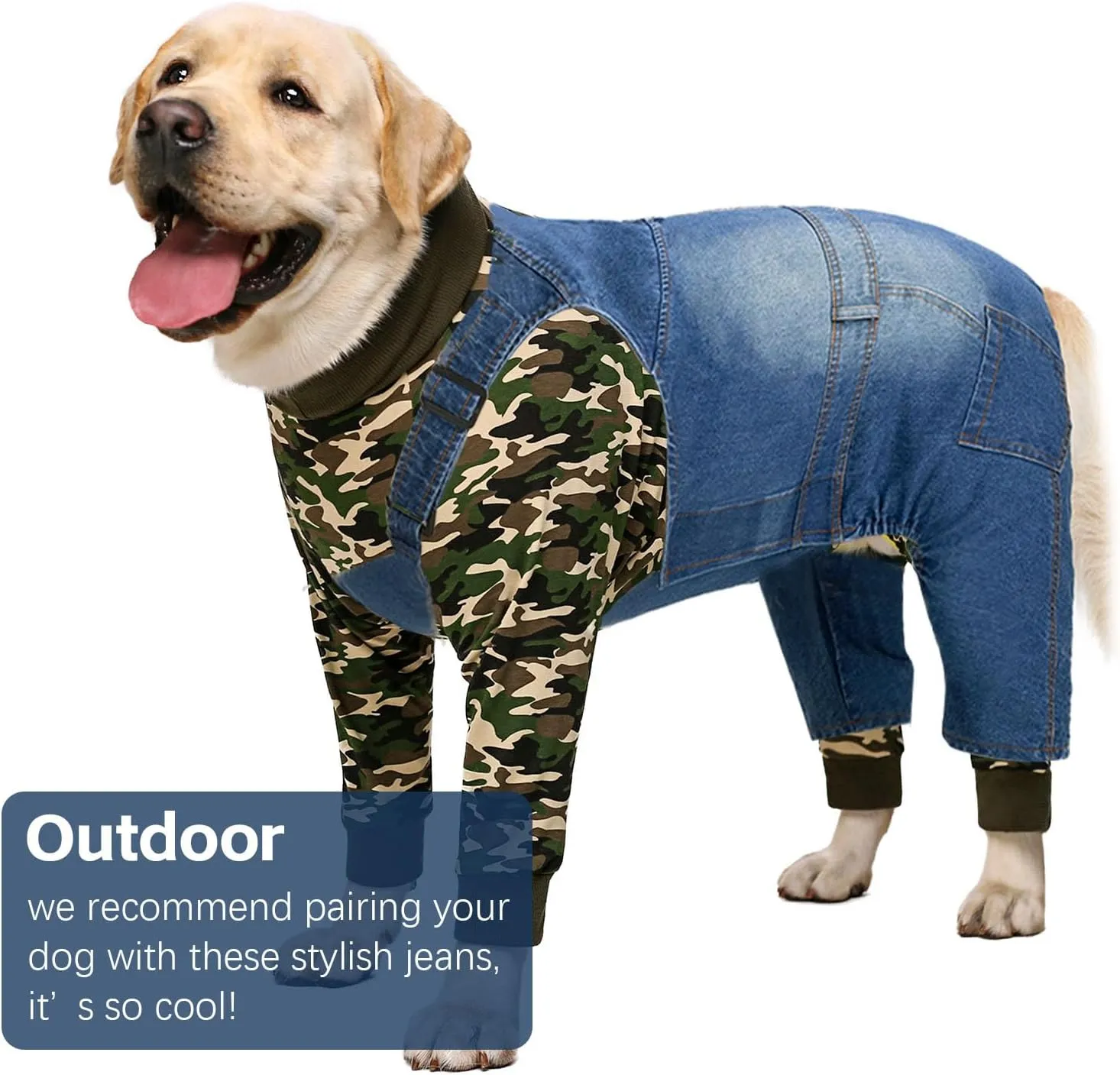 Surgery Recovery Suit Onesies for Large Dogs Spayed Lightweight Camo Winter Coat Full Body Suit for Shedding Cute Bodysuit Surgery Shirt for Medium Large PJS(Camo)