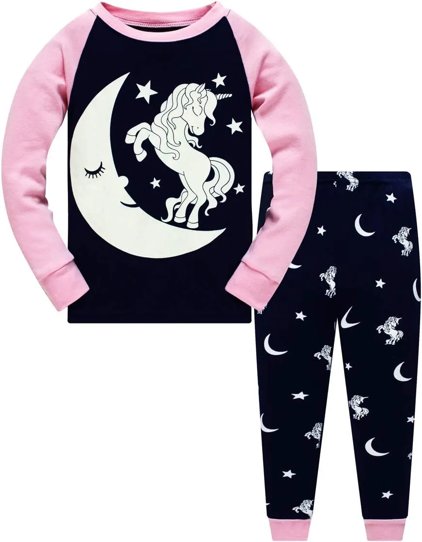 Toddler Girl Pajamas Sets Long Sleeve Cotton Pajamas Baby Girls Clothes PJs Two Piece Kids Jammies 2 to 10 Years