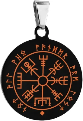 Viking Compass Pet ID Tag Personalized Stainless Steel Round Dog Tags Printed Cat Collar Tags Accessories