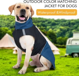 Windproof Dog Winter Jackets - Outdoor Coats for Cold Weather, Waterproof Raincoats with Leash Hole, Black Blue XXS