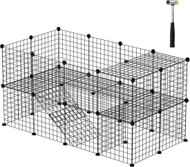 ZENY Pet playpen, Small Animal Cage, DIY 36 Panels Metal Wire Fence with Ramp for Guinea Pigs, Ferret, Rabbits, Pet Rat, Puppies, Indoor Use